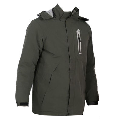 Salju Windbreaker Pakaian Listrik Yang Lebih Panas Polyester Pakaian Kotak Panas Dengan Hood