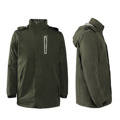 Salju Windbreaker Pakaian Listrik Yang Lebih Panas Polyester Pakaian Kotak Panas Dengan Hood