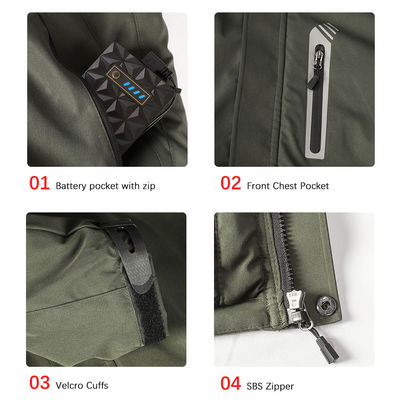 Pakaian pemanasan Pakaian termal Pakaian pemanasan Waterproof Jaket olahraga musim dingin Jaket luar