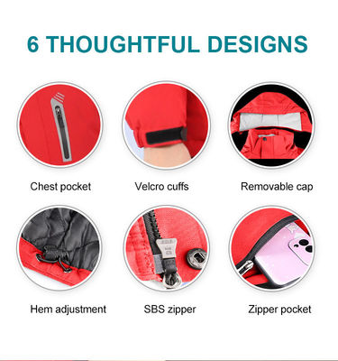 Pemancing Merah Pakaian Musim Dingin Yang Dipanaskan Wanita Jaket Pemanasan Listrik Yang Dapat Diisi Ulang Untuk Musim Dingin