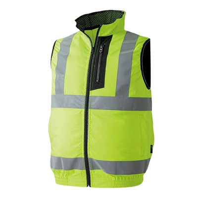 Rompi Pendingin Kipas Reflektif Fluorescent Kipas Ganda Kemeja Hi Vis