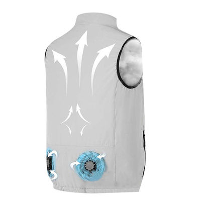 SPF 50+ UV Fan Cooling Vest Untuk Wanita Jaket Pendingin Ac Putih