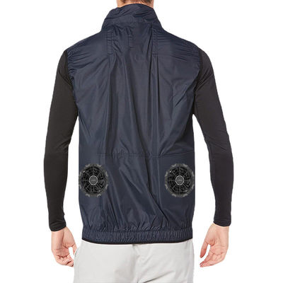 Jaket Pendingin Pakaian Pendingin Udara Hitam Di Bawah Cuaca Panas 100% Poliester