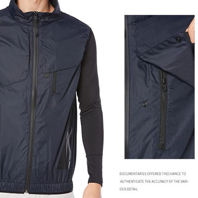 Jaket Pendingin Pakaian Pendingin Udara Hitam Di Bawah Cuaca Panas 100% Poliester