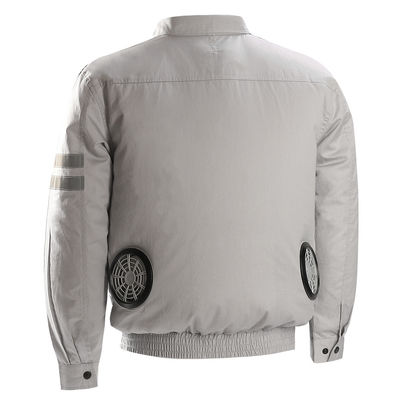 Jaket Sepeda AC Biru OEM Dengan Kipas Pendingin Untuk Pekerjaan Konstruksi