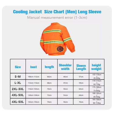 Jaket Kipas Pendingin Reflektif Untuk Pria Wanita Bertenaga Baterai 3 Kontrol Kecepatan