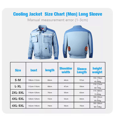 Hiking Air Conditioned Shirts 6700mAh Li Battery Ac Coat Mandarin Collar