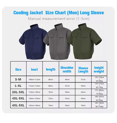 Turbo Fan Cooling Shirt XXXL Personal Air Conditioner Shirt Untuk Pertanian