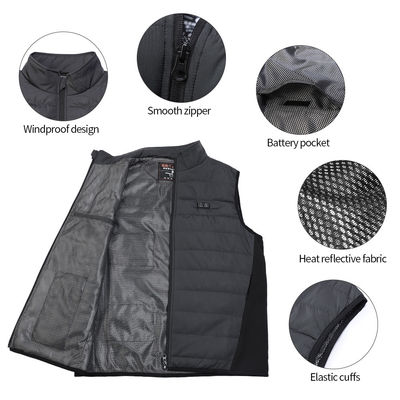 OEM Far Infrared Pakaian Pemanas Listrik Pria Gilet Pemanas Isi Ulang
