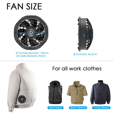 10050mAh Kipas Pakaian Ber-AC 5V Baterai Rompi Pendingin