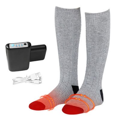 Gray 4000mAh Battery Heated Stocking Tiga Temp. Kaus Kaki Kompresi Dipanaskan Gears
