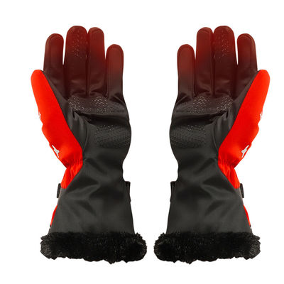 Sarung Tangan Snowboard Pemanas Listrik Layar Sentuh Jari Merah Sarung Tangan Kerja Bertenaga Baterai Lycra