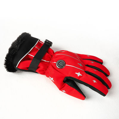 Sarung Tangan Snowboard Pemanas Listrik Layar Sentuh Jari Merah Sarung Tangan Kerja Bertenaga Baterai Lycra
