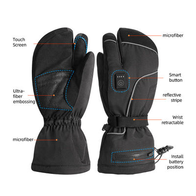 Seluncur Musim Dingin 7.2V Sarung Tangan Dipanaskan Baterai Isi Ulang Sarung Tangan Ski Dipanaskan Termal Listrik untuk Pria Wanita