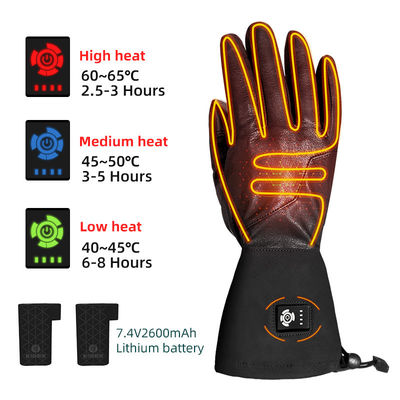 Windproof Synthetic Leather Electric Heated Ski Gloves Gloves Battery Operated Untuk Berburu