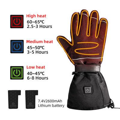 Tangan Tangan Musim Dingin Baterai Li-Ion tebal yang dapat diisi ulang 7.4V Tangan Tangan Ski Berkualitas Baterai dengan 3 Gir Suhu