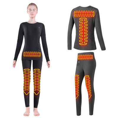 Fleece dilapisi listrik Panas pakaian dalam Set Wanita Wireless remote control suhu