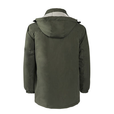 Jaket Ski Baterai Pria Custom 7,4Volt Pakaian Pemanas Listrik Waterproof dengan Hood