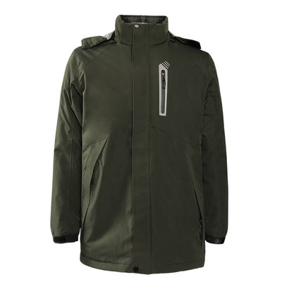 Jaket Ski Baterai Pria Custom 7,4Volt Pakaian Pemanas Listrik Waterproof dengan Hood